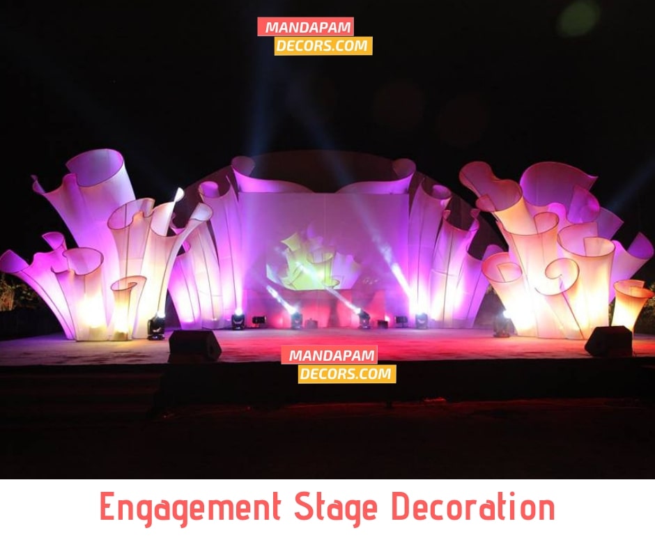 simple stage decoration for reception 